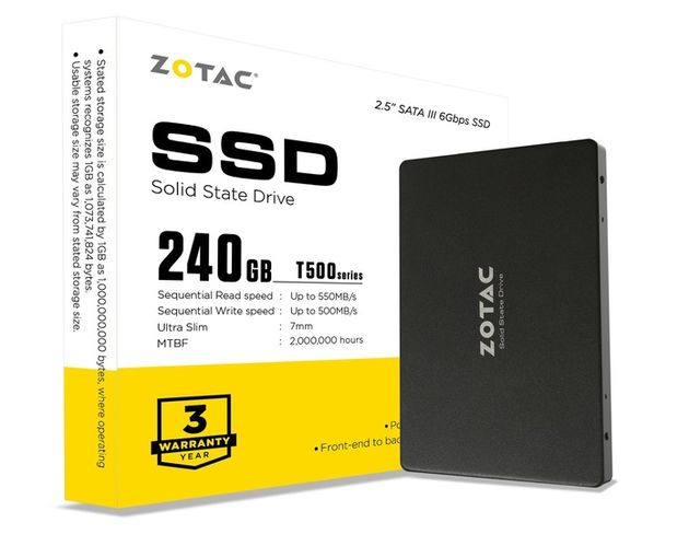 Zotac расширила линейку SSD дисков дешевой моделью на 240 Гбайт